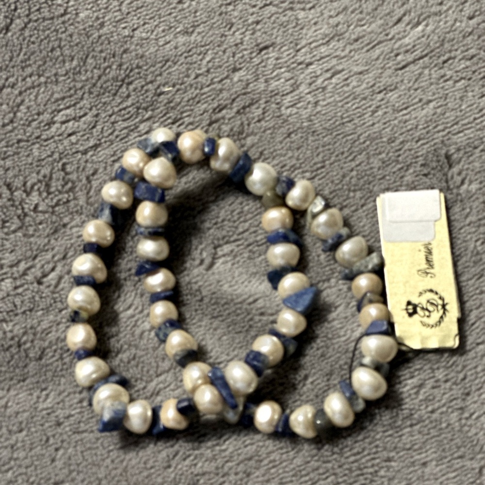 Stretch Blue/White Bracelet